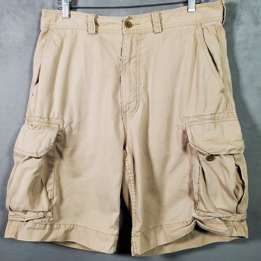 Polo Ralph Lauren Cargo Shorts Mens 34 Tan Khaki Cotton Prep Utility Rugged Y2K